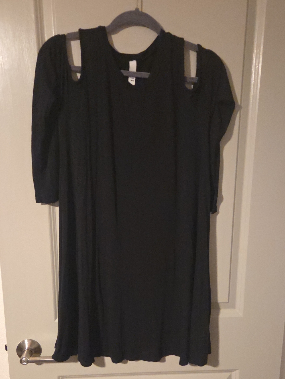 Jolie Black Off The Shoulder Midi Dress with Long Sleeves